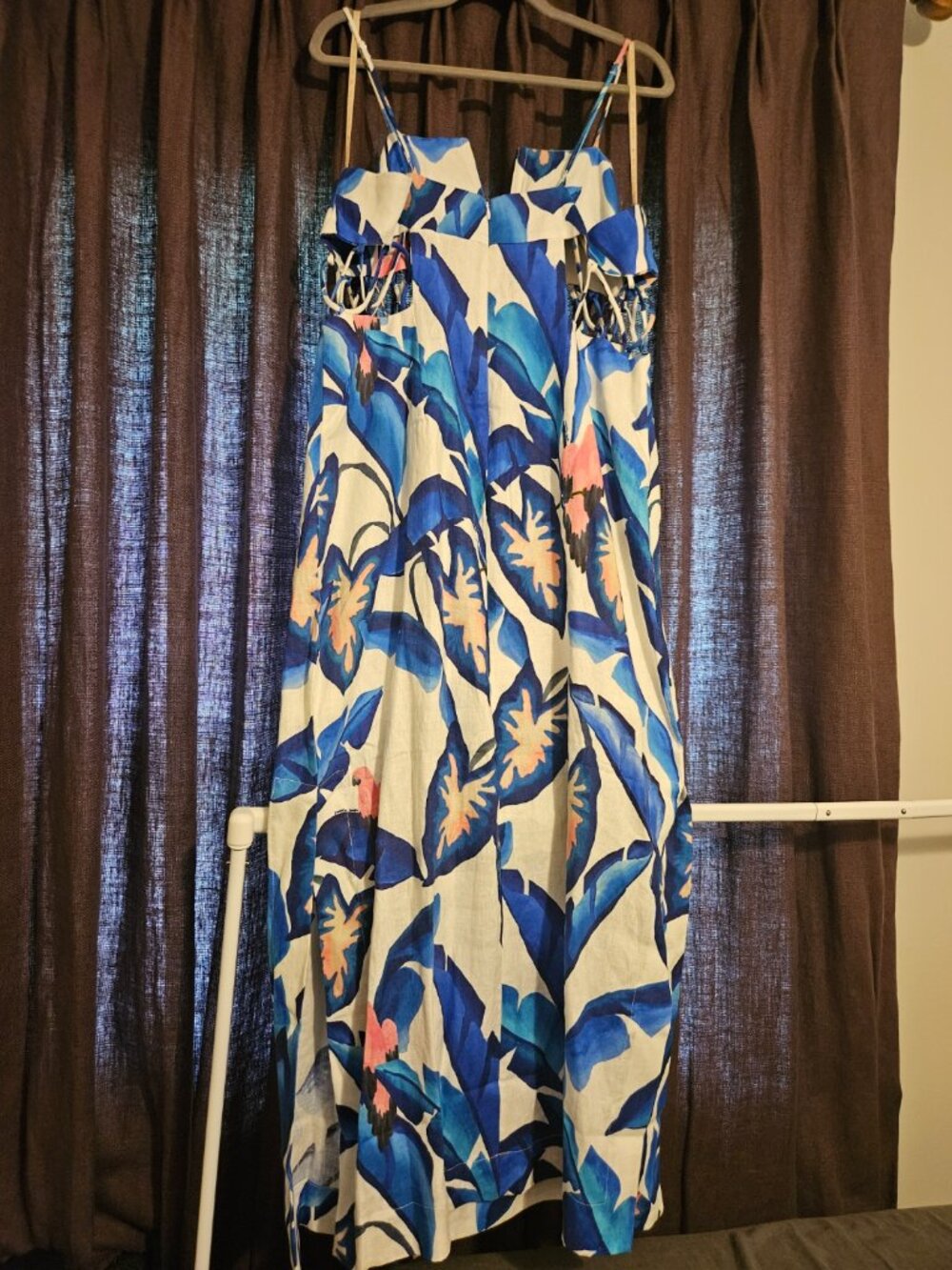 NWT Off-White Blue Foliage Maxi Dress - Picture 7 of 10